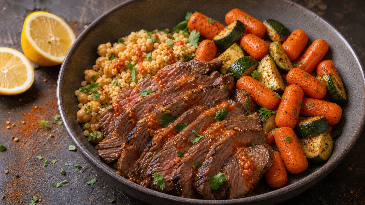Harissa Steak Couscous Bowls