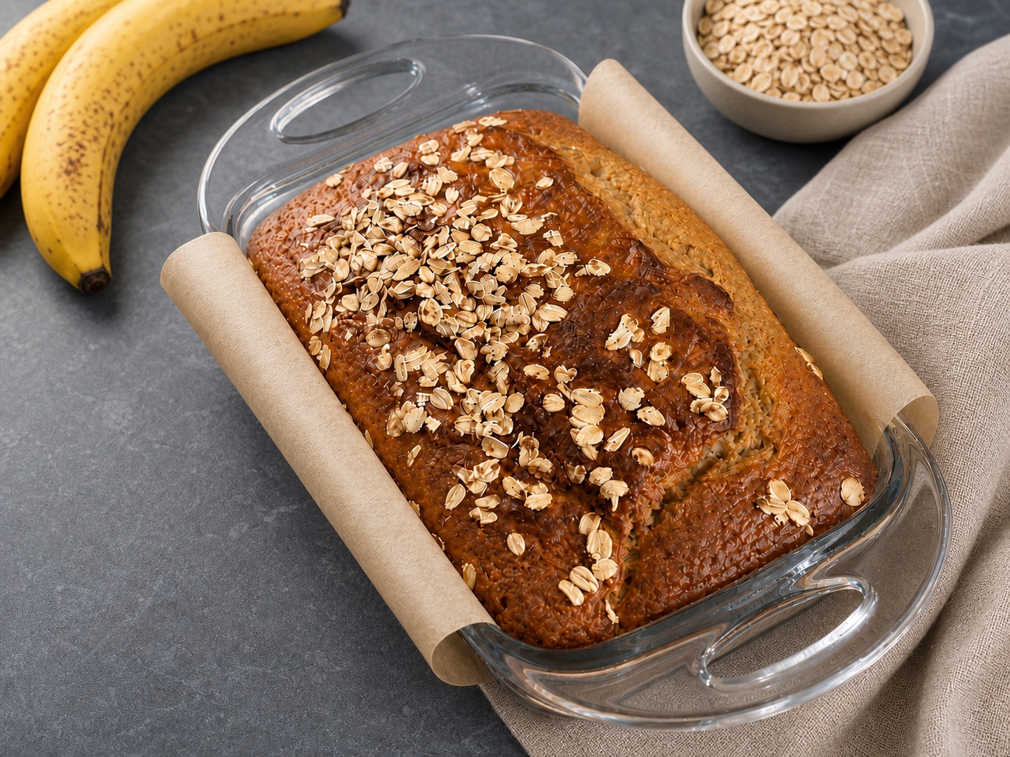 Oatmeal Banana Bread Protein Loaf